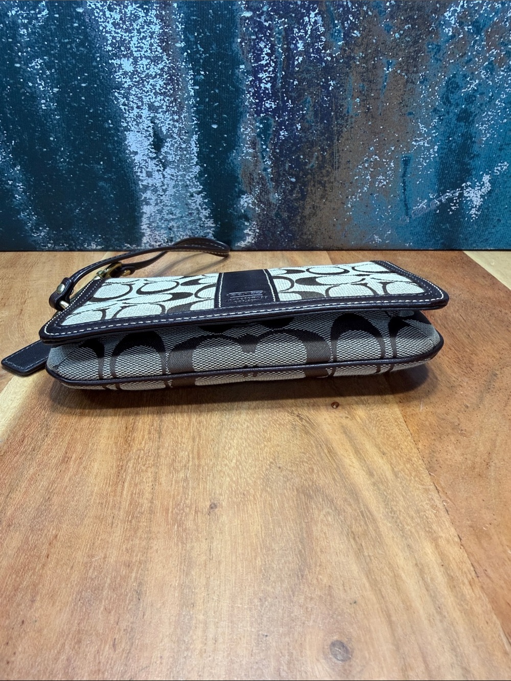 Coach Vintage Y2K Signature Jacquard Flap Wristlet Wallet (VGUC) - Picture 8 of 9